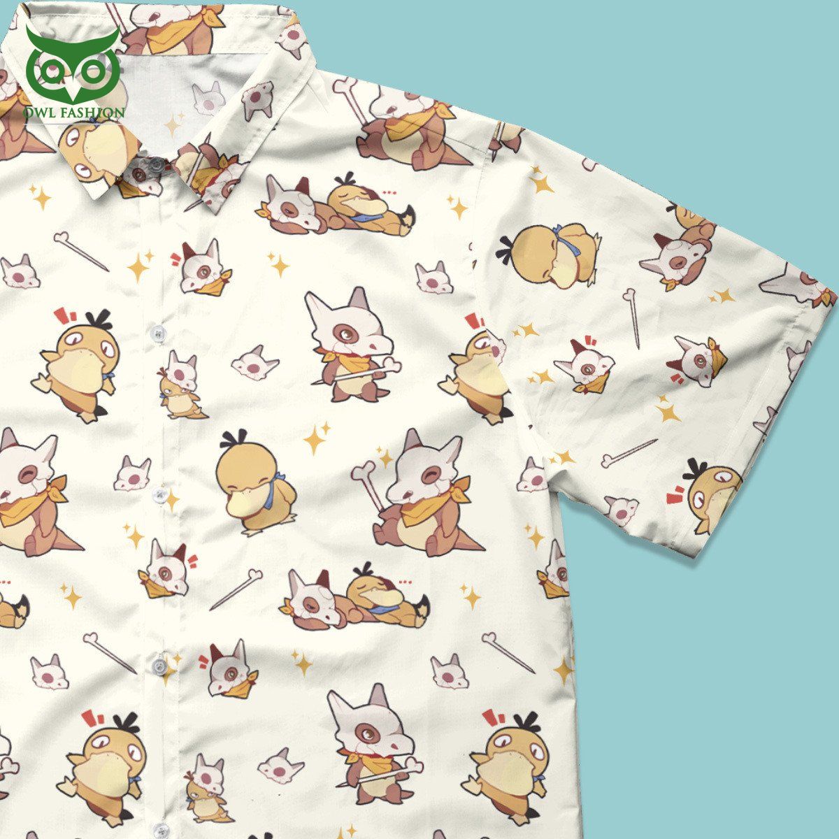 Friendship of Cubone and Koduck Button Down Shirt Loving click