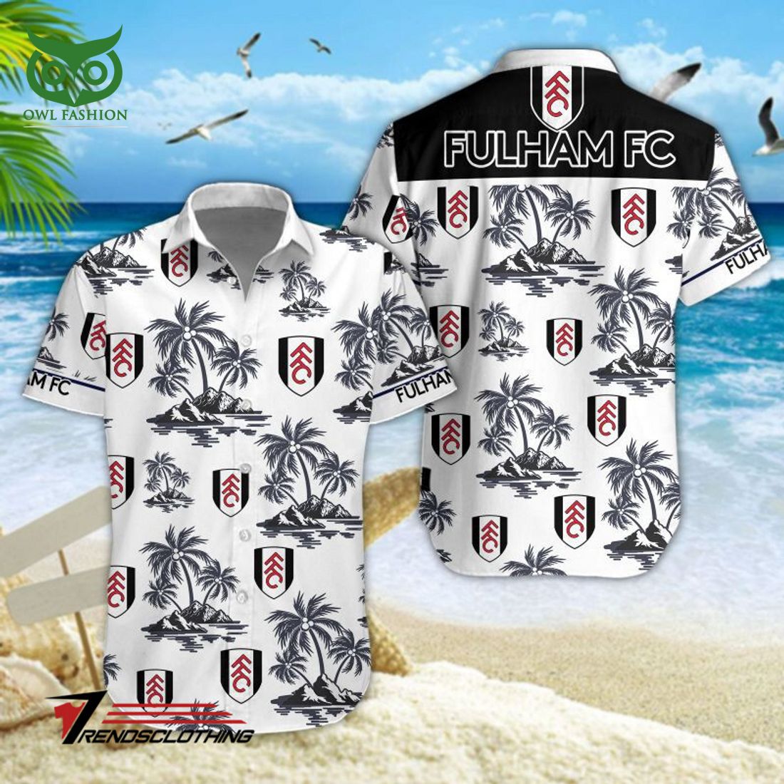 Fulham F.C Premier League White Hawaiian Shirt
