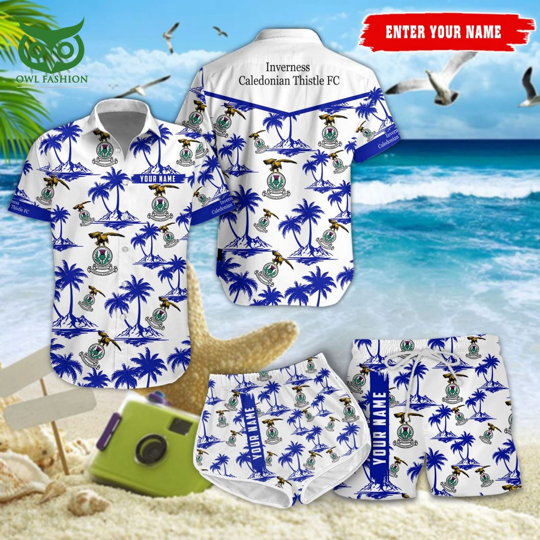Inverness Caledonian Thistle F.C. SPFL Coconut Hawaiian Shirt Shorts Sizzling