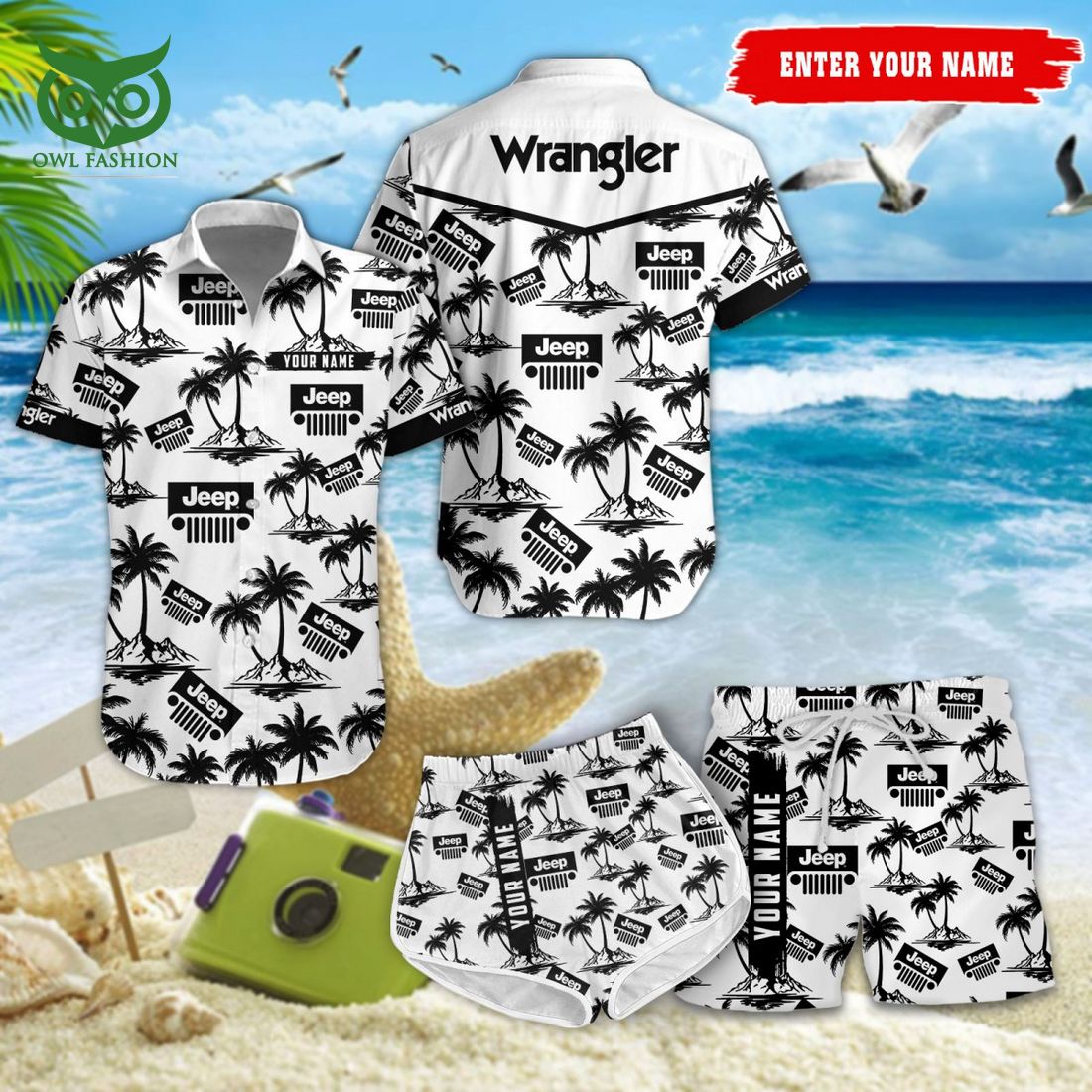 Jeep Wrangler Car New Design Hawaiian Shirt Shorts Rejuvenating picture