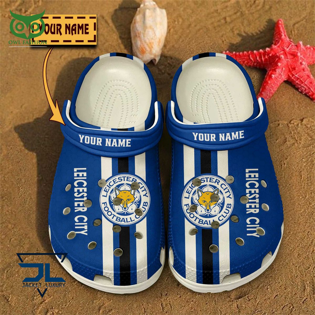 Leicester City F.C EFL Championship Customized Crocs Natural and awesome