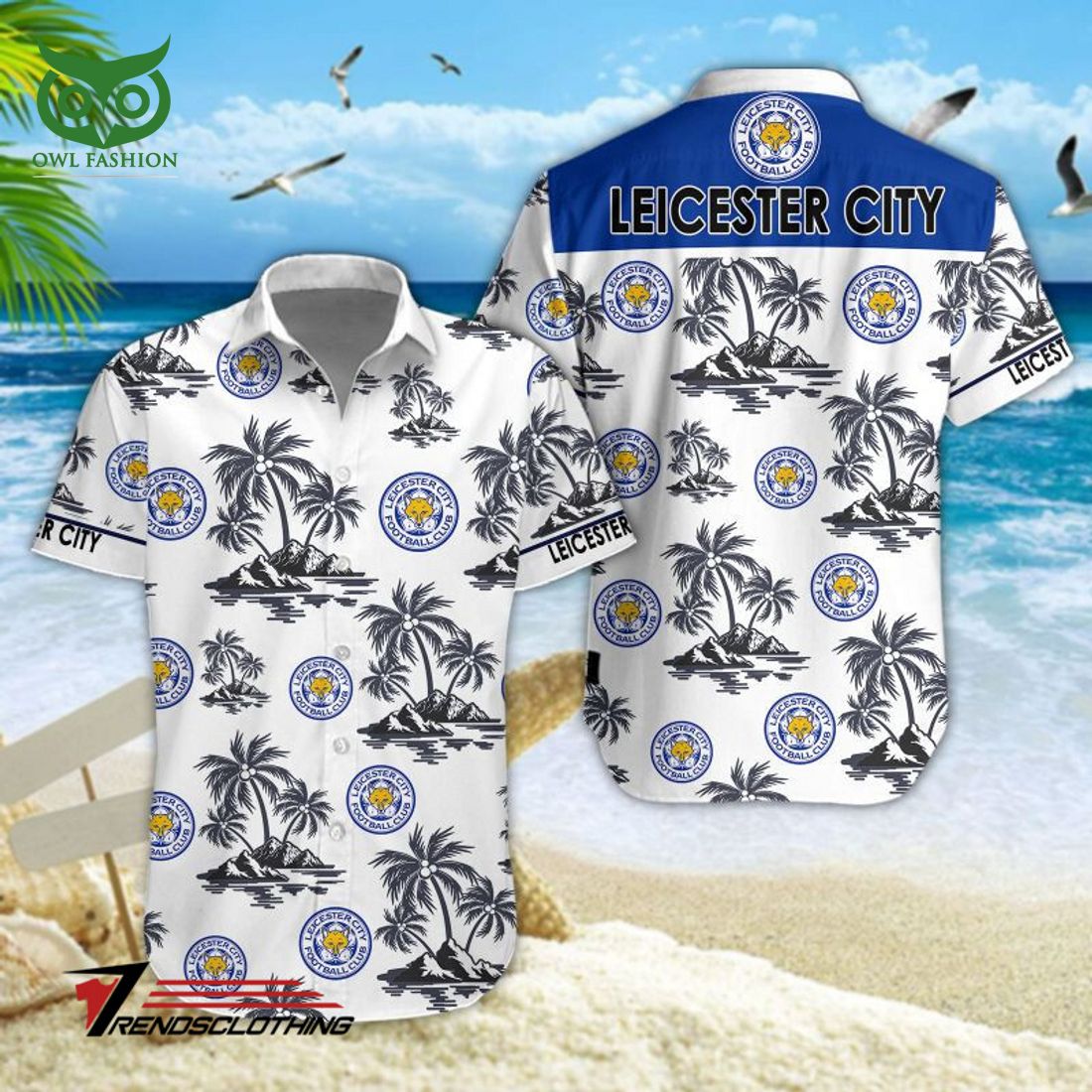 Leicester City F.C Premier League White Hawaiian Shirt Elegant and sober Pic