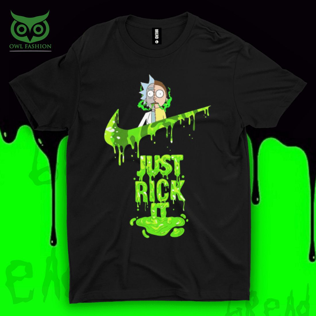 limited edition rick and morty cartoon just rick it green 2d t shirt 1 n5Ehs.jpg