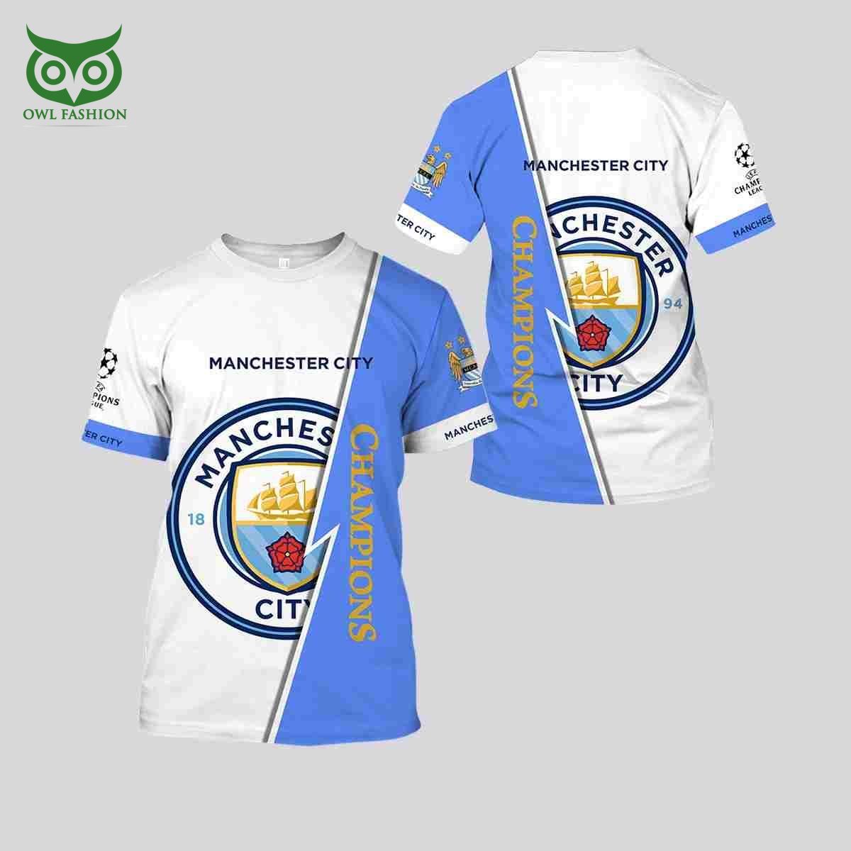 Manchester City Team Logo Premier League 3D Tshirt Damn good