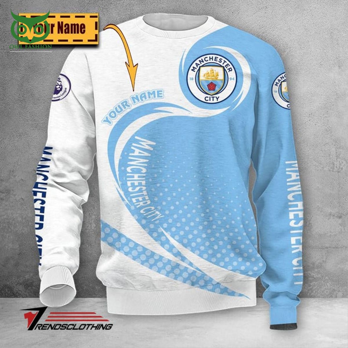 MC Manchester City Premier League Custom Name 3D Shirt Hoodie Nice shot bro