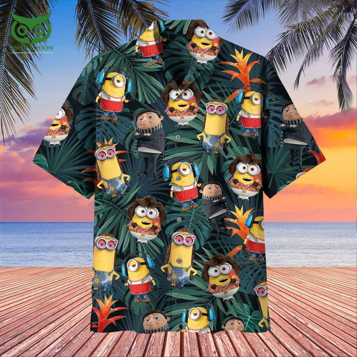 Minion Gru Aloha Despicable Hawaiian Shirt Such a charming picture.