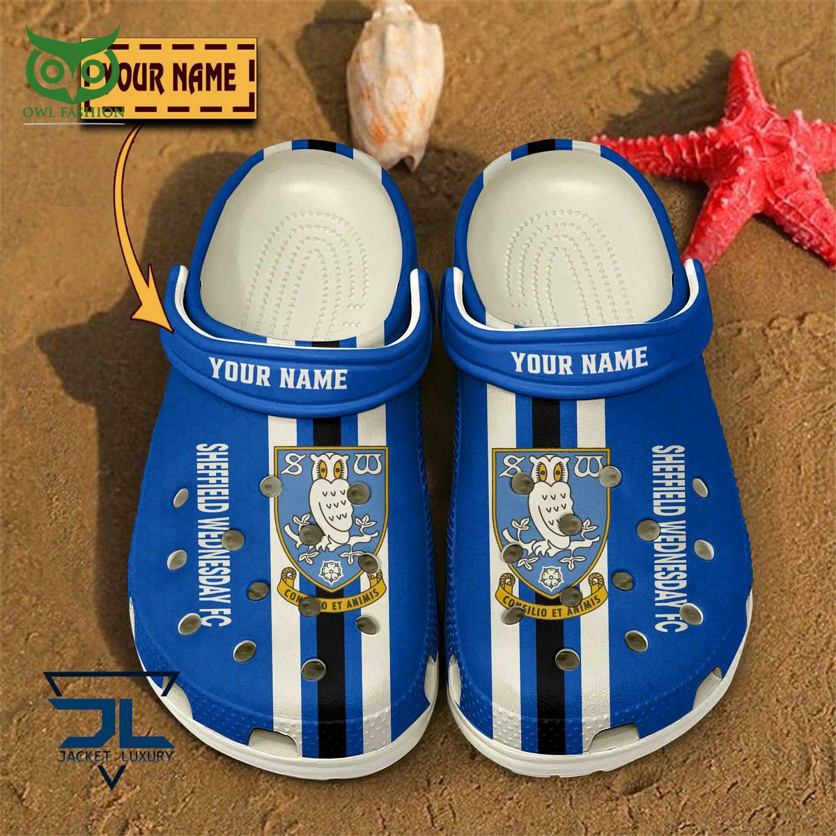 Sheffield Wednesday EFL Championship Customized Crocs Natural and awesome