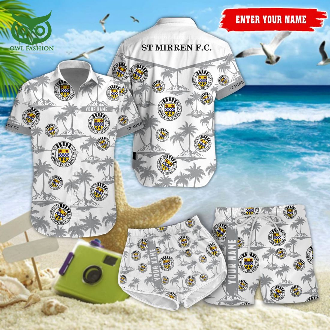 St Mirren F.C. SPFL Coconut Hawaiian Shirt Shorts You look lazy