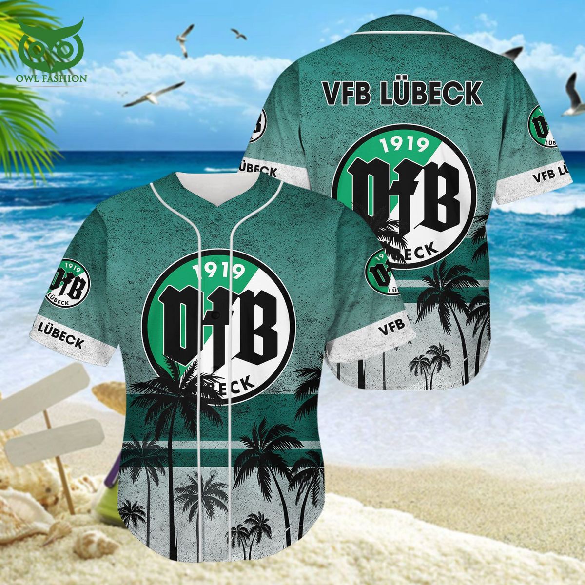 VfB Lubeck Germany Bundesliga 3D Tshirt Hawaiian Shorts - Owl