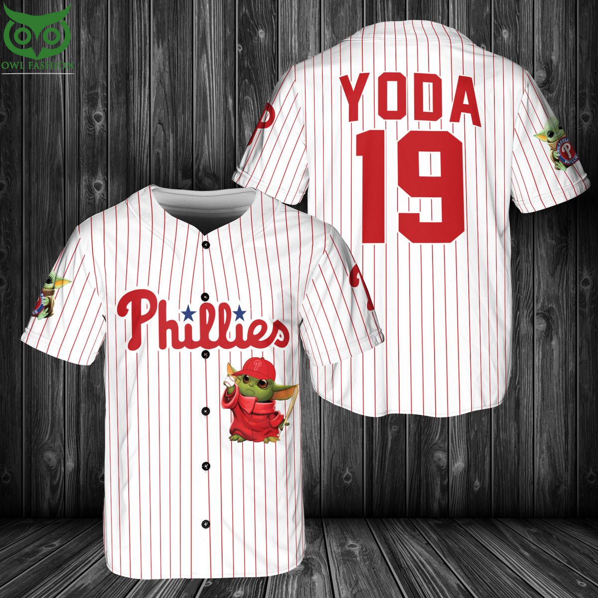 Baby Yoda Cute Phillies Baseball Jersey Shirt Eye soothing picture dear