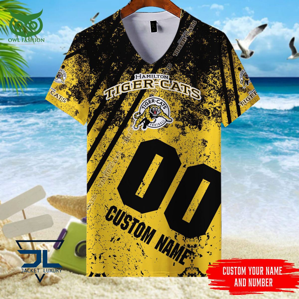 CFL Hamilton Tiger-Cats Customized 3D Polo Tshirt Hawaiian Shirt