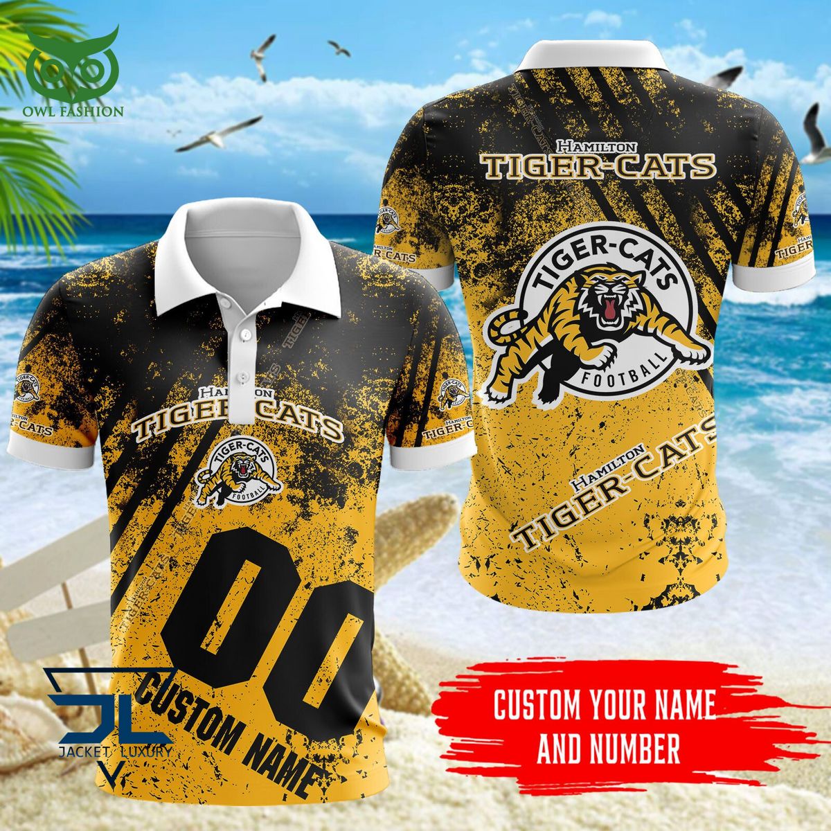 CFL Hamilton Tiger-Cats Customized 3D Polo Tshirt Hawaiian Shirt