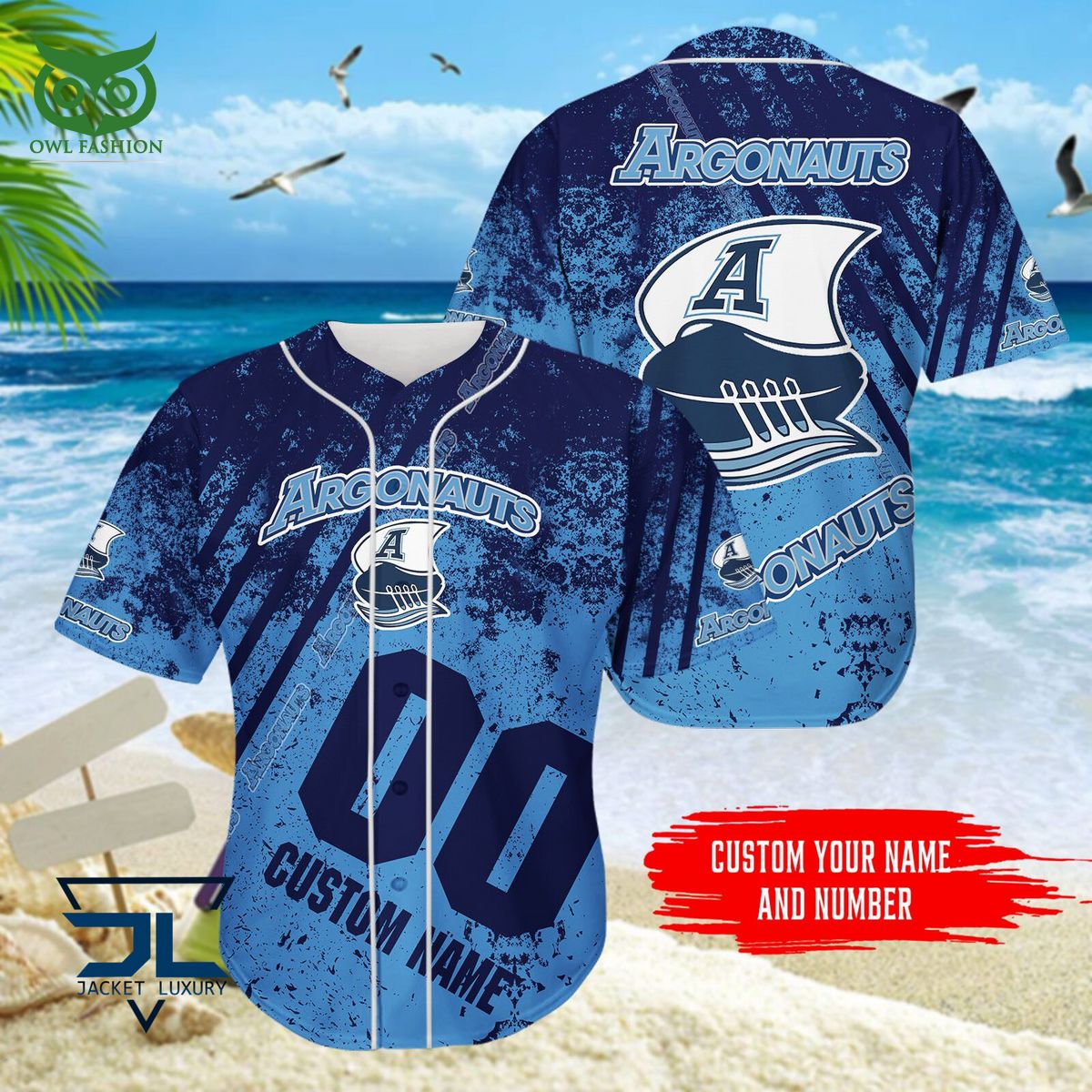 CFL Toronto Argonauts Baseball Jersey Custom Name & Number