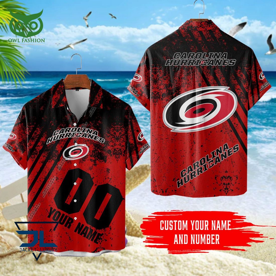 Custom Name Number Carolina Hurricanes NHL Hawaiian Shirt Stand easy bro