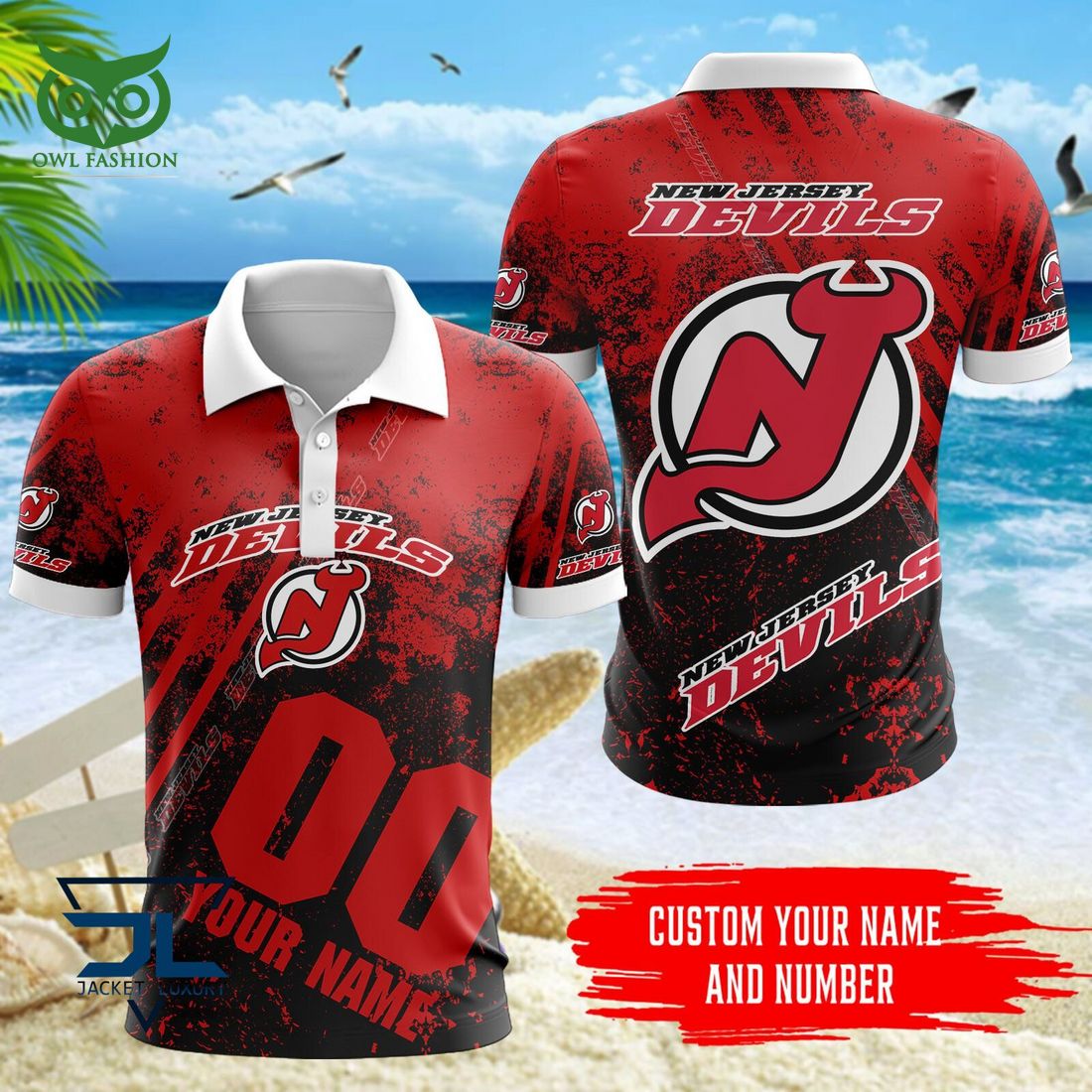 Custom Name Number New Jersey Devils NHL Hawaiian Shirt Natural and awesome
