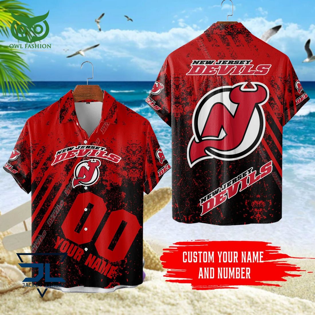 Custom Name Number New Jersey Devils NHL Hawaiian Shirt Natural and awesome