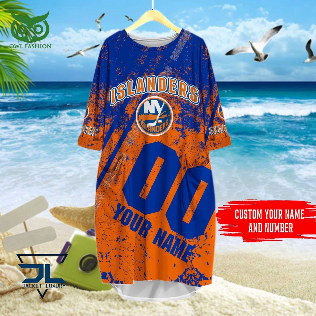 Custom Name Number New York Islanders NHL Hawaiian Shirt Beauty queen