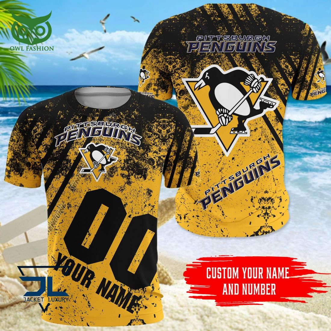Custom Name Number Pittsburgh Penguins NHL Hawaiian Shirt You look lazy