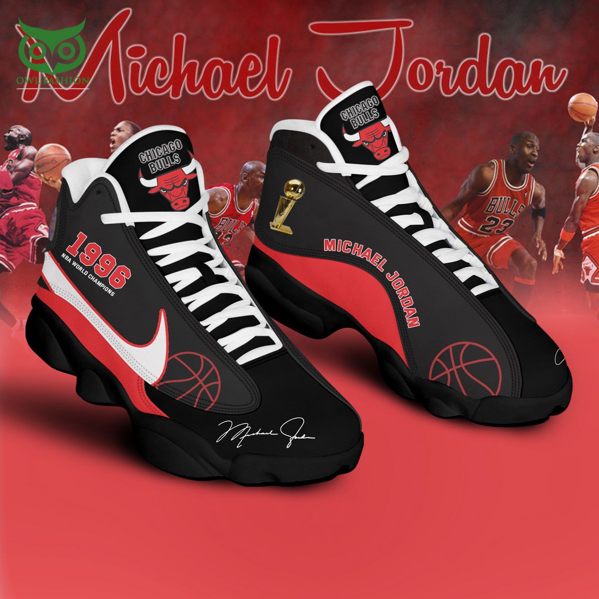 Chicago Bulls Air Jordan 13 Sneakers, NBA Chicago Bulls Custom
