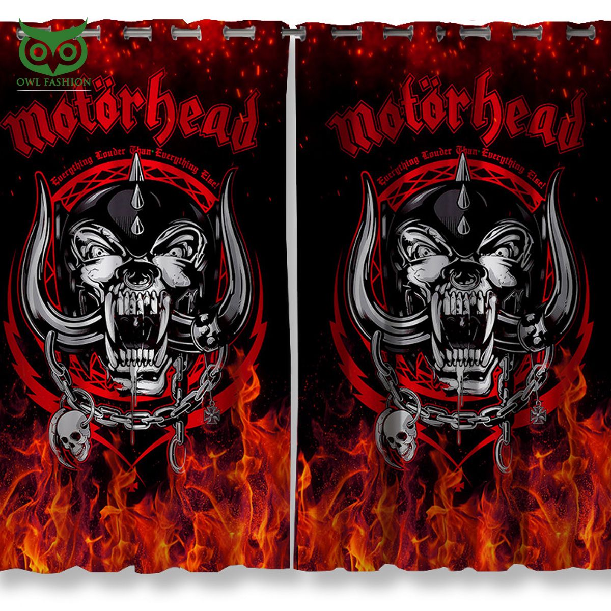 Motorhead Fire Everything Louder Window Curtains Good click