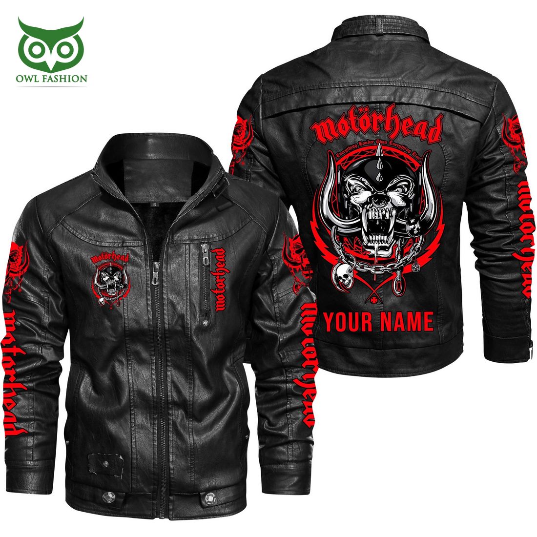 Personaziled Motorhead Vintage Leather Jacket Stand easy bro