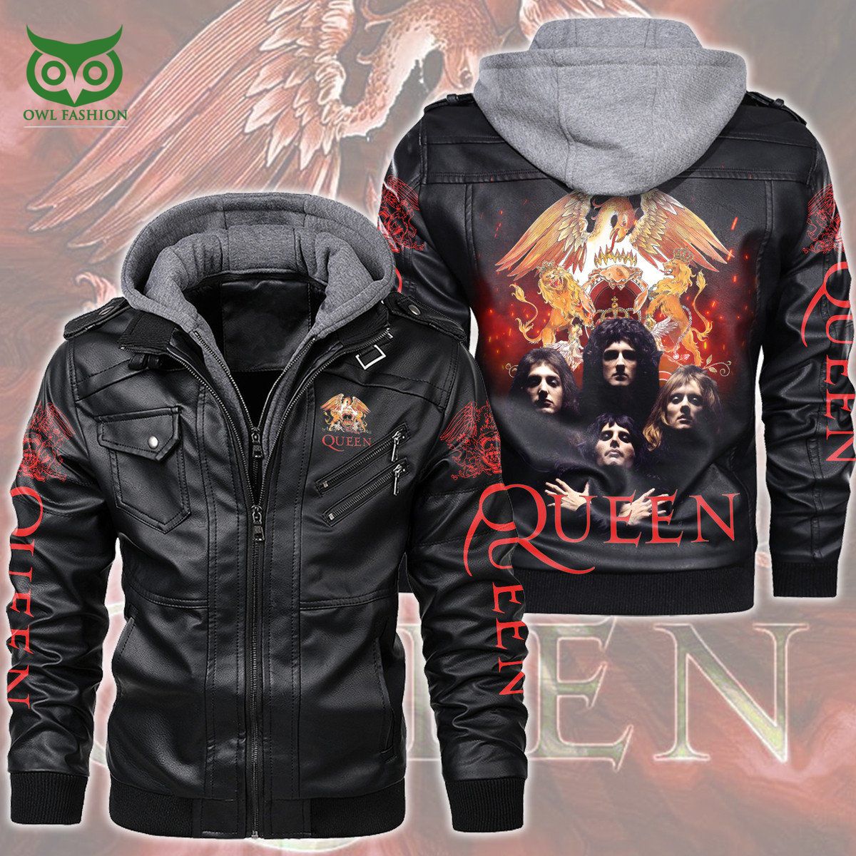 Queen Rock Band Members 2D Leather Jacket Studious look