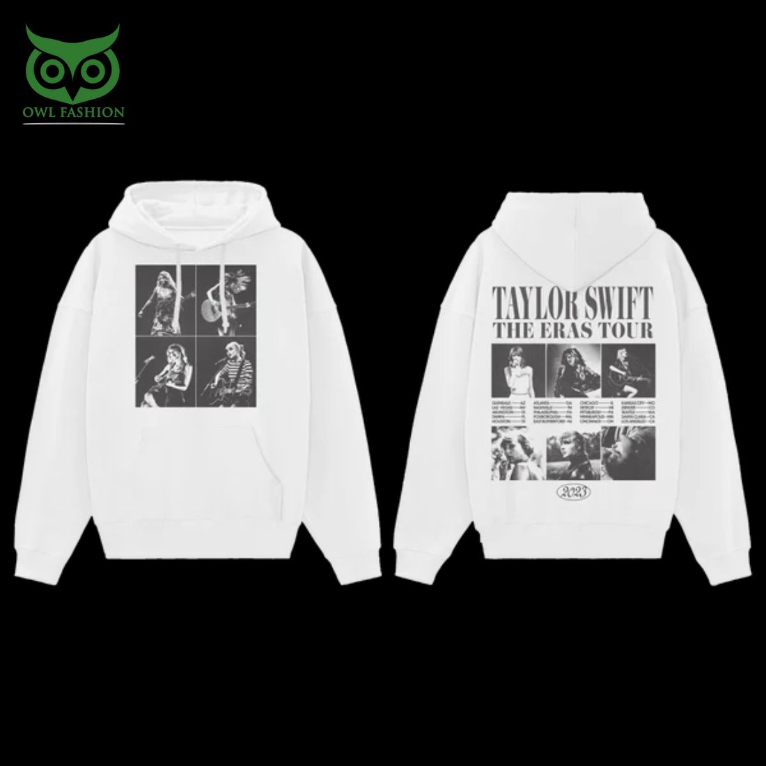 Taylor Swift The Eras Tour Collage White Hoodie Looking so nice