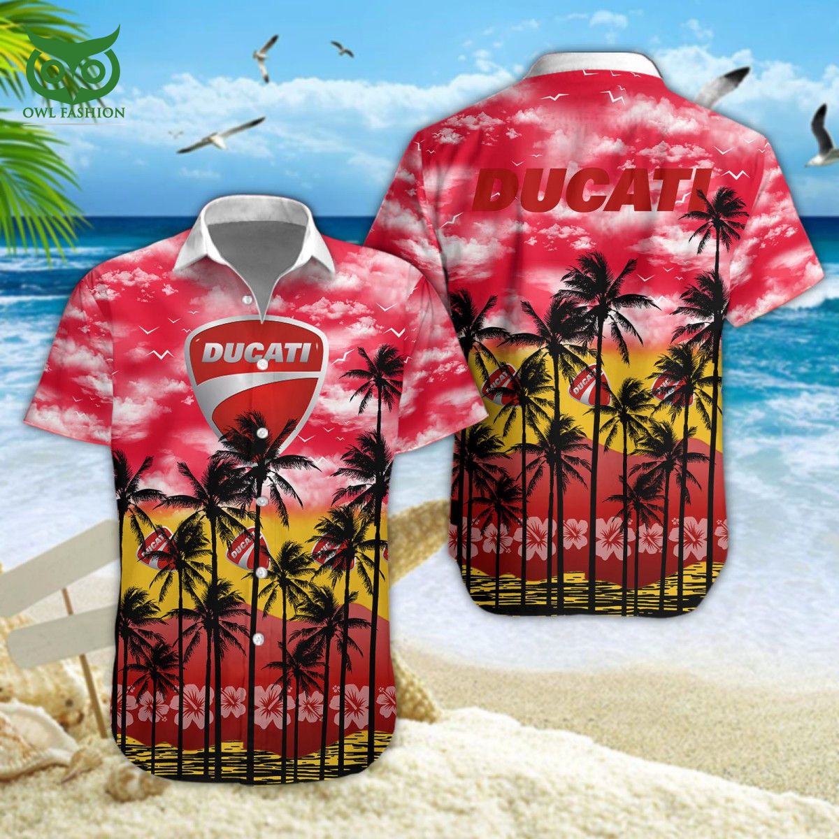Trending Ducatti Motorcycle Brand Hawaiian Shirt Short