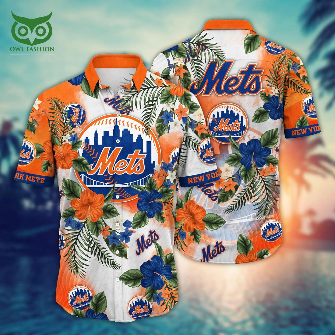 Trending MLB New York Mets Flower Summer Hawaiian Shirt - Owl Fashion Shop