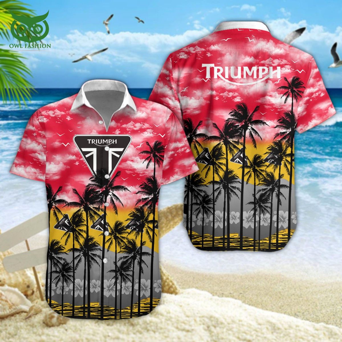 Triumph Motorcycles Trending Car Brand Hawaiian Shirt Short Rocking picture