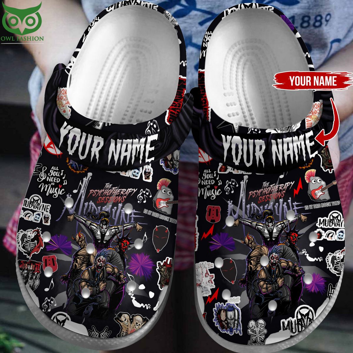 Custom Name Mudvayne The Psychotherapy Sessions Clogs