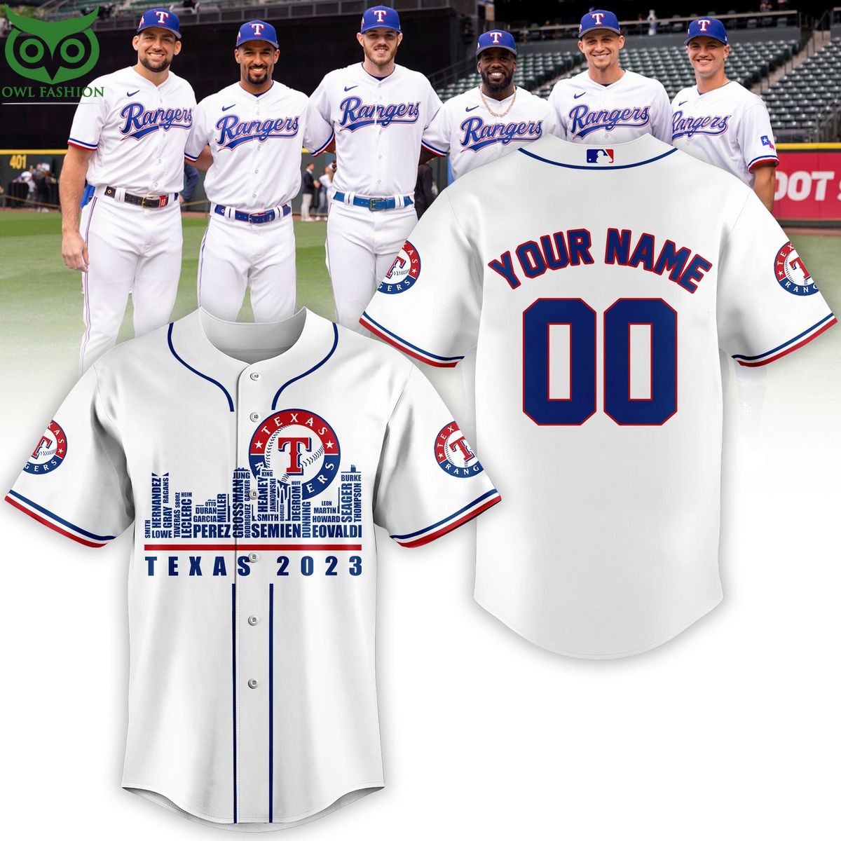 Custome Name Number Texas Rangers MLB Baseball Jersey