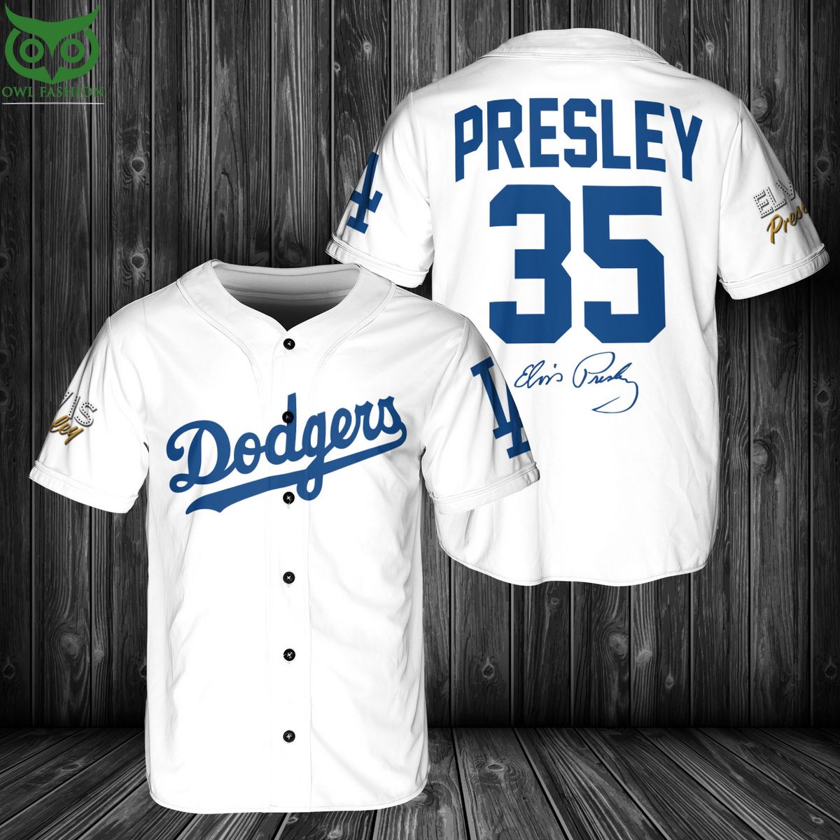 Elvis Presley X Los Angeles Dodgers Premium Baseball Jersey