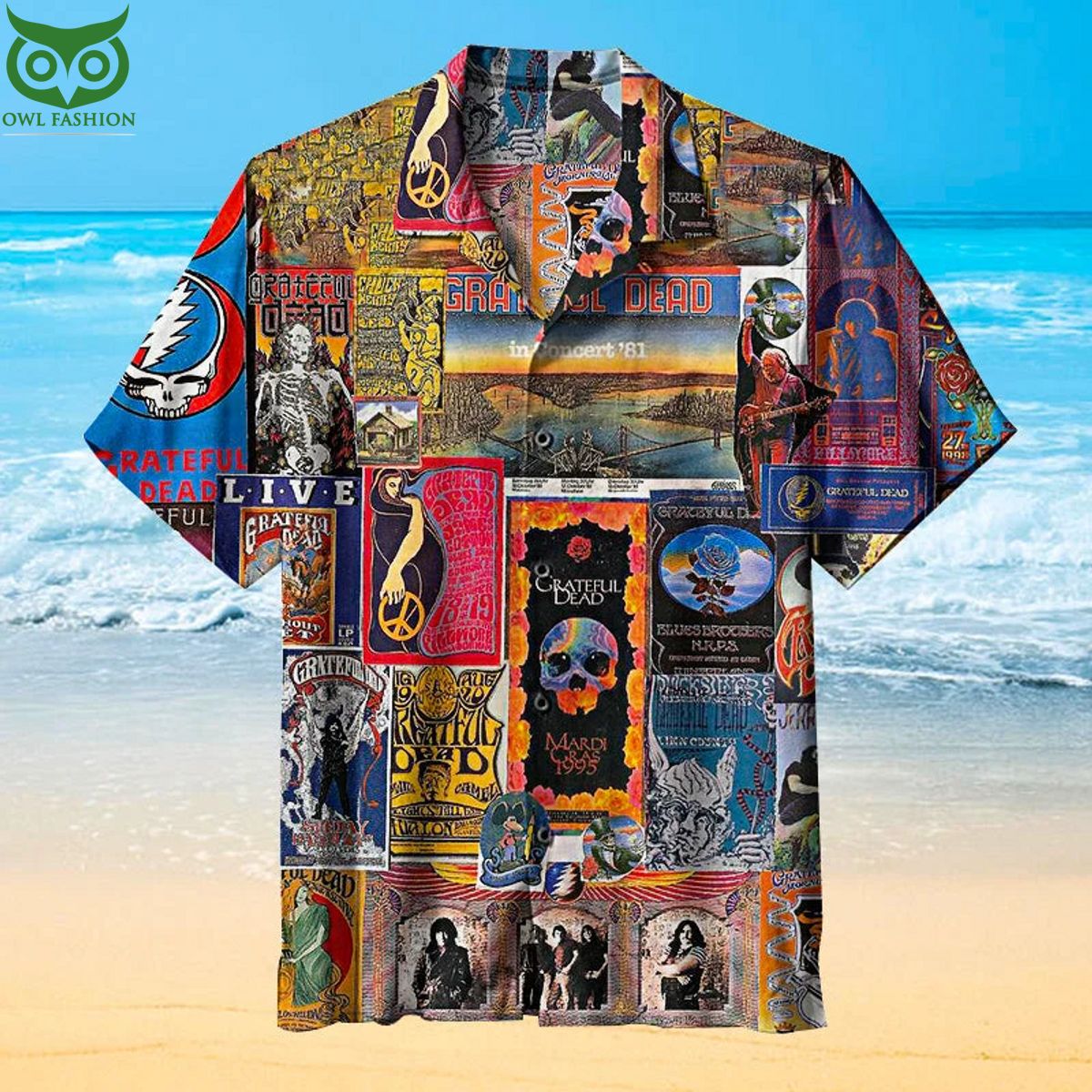Grateful Dead Band Hawaiian Shirt Your face is glowing like a red rose