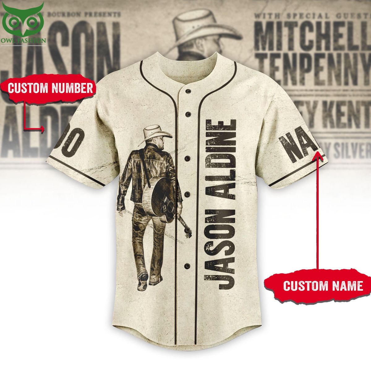 Jason Aldean Highway Desperado Custom Baseball Jersey Shirt Best picture ever