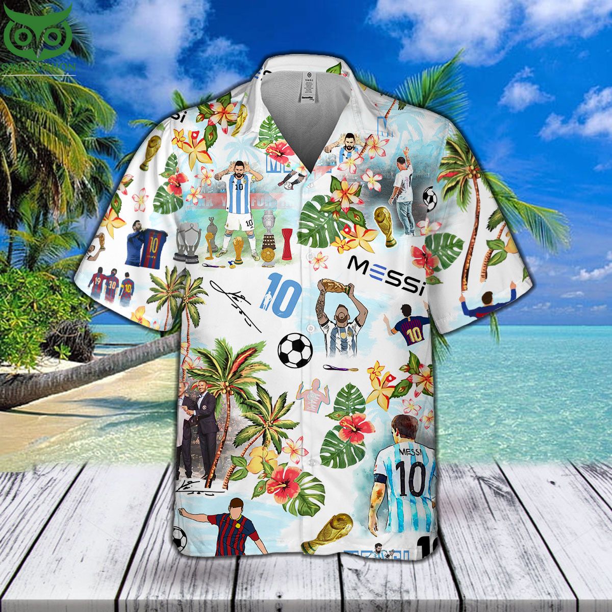 Lionel Messi Number 10 Hawaiian Shirt The lines and shapes are harmonious.