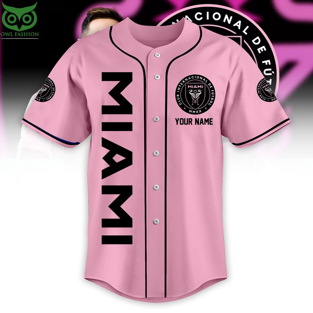 Lionel Messi Pink Baseball Jersey Shirt Mesmerising