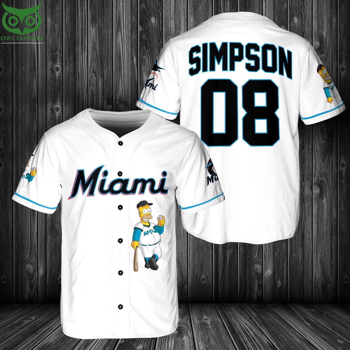 Miami Marlins MLB Simpson Baseball Jersey