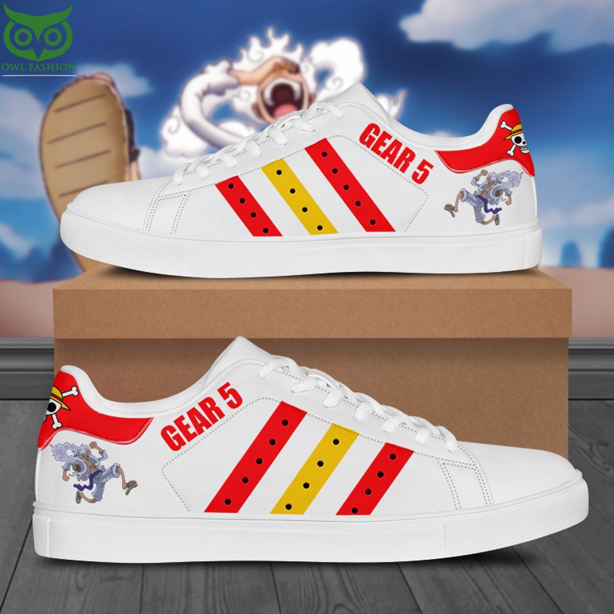 Trending Luffy Gear 5 Stan Smith Skate Shoes You look different and cute
