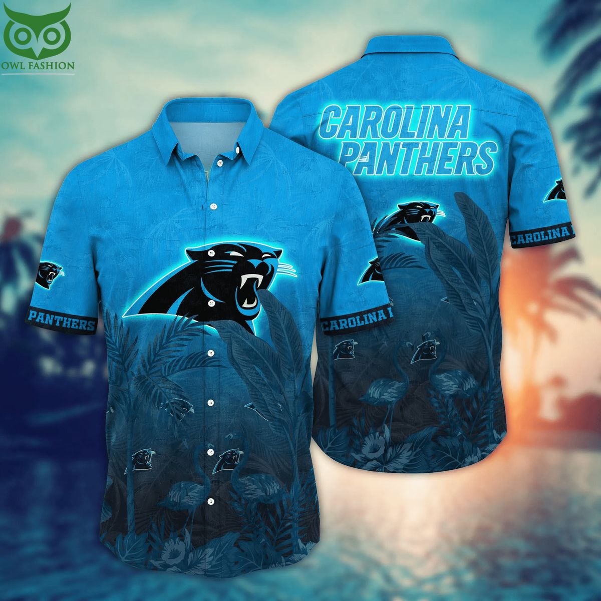 Trending NFL Carolina Panthers Flower Hawaiian Shirt - Owl Fashion Shop