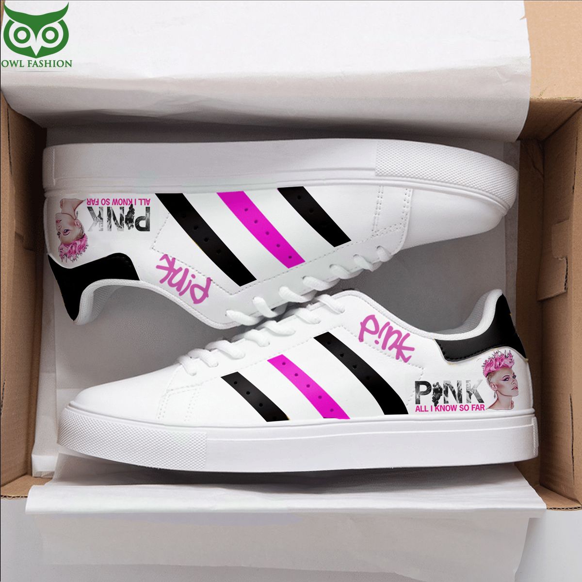 Trending P!nk Lover Black Mix Stan Smith Skate Shoes