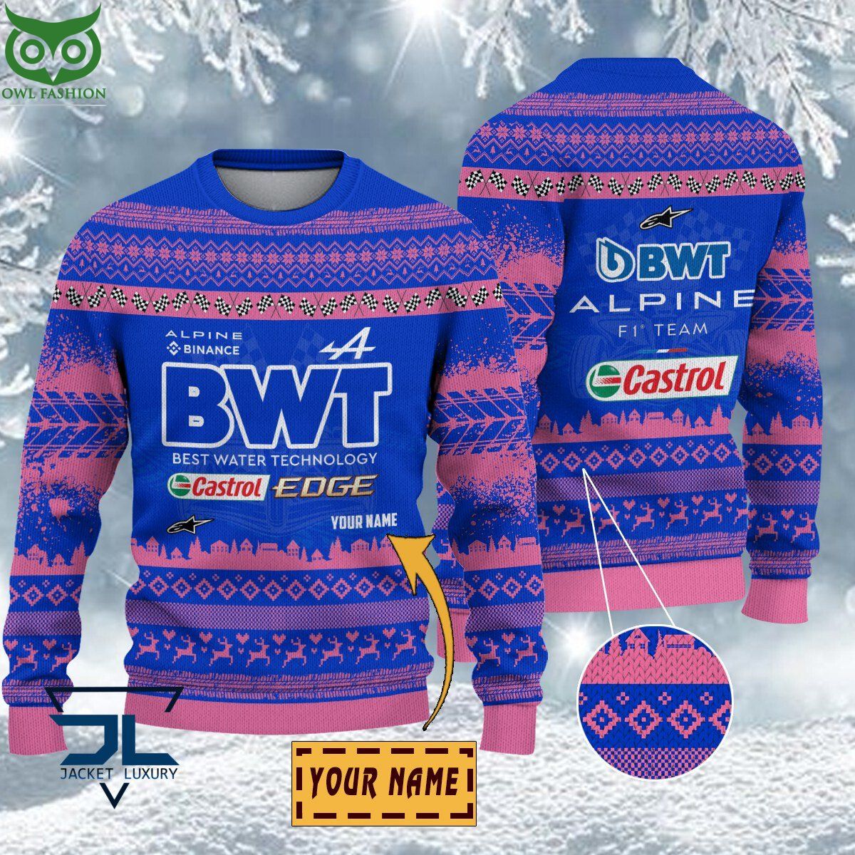 Alpine F1 Team Customized Ugly Sweater Elegant picture.