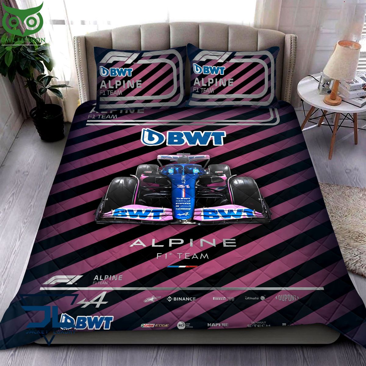 Alpine F1 Team Quilt Bedding Set