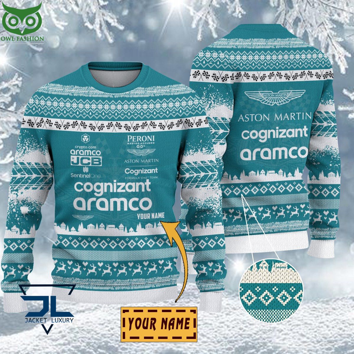 Aston Martin Cognizant F1 Team Customized Ugly Sweater You look lazy
