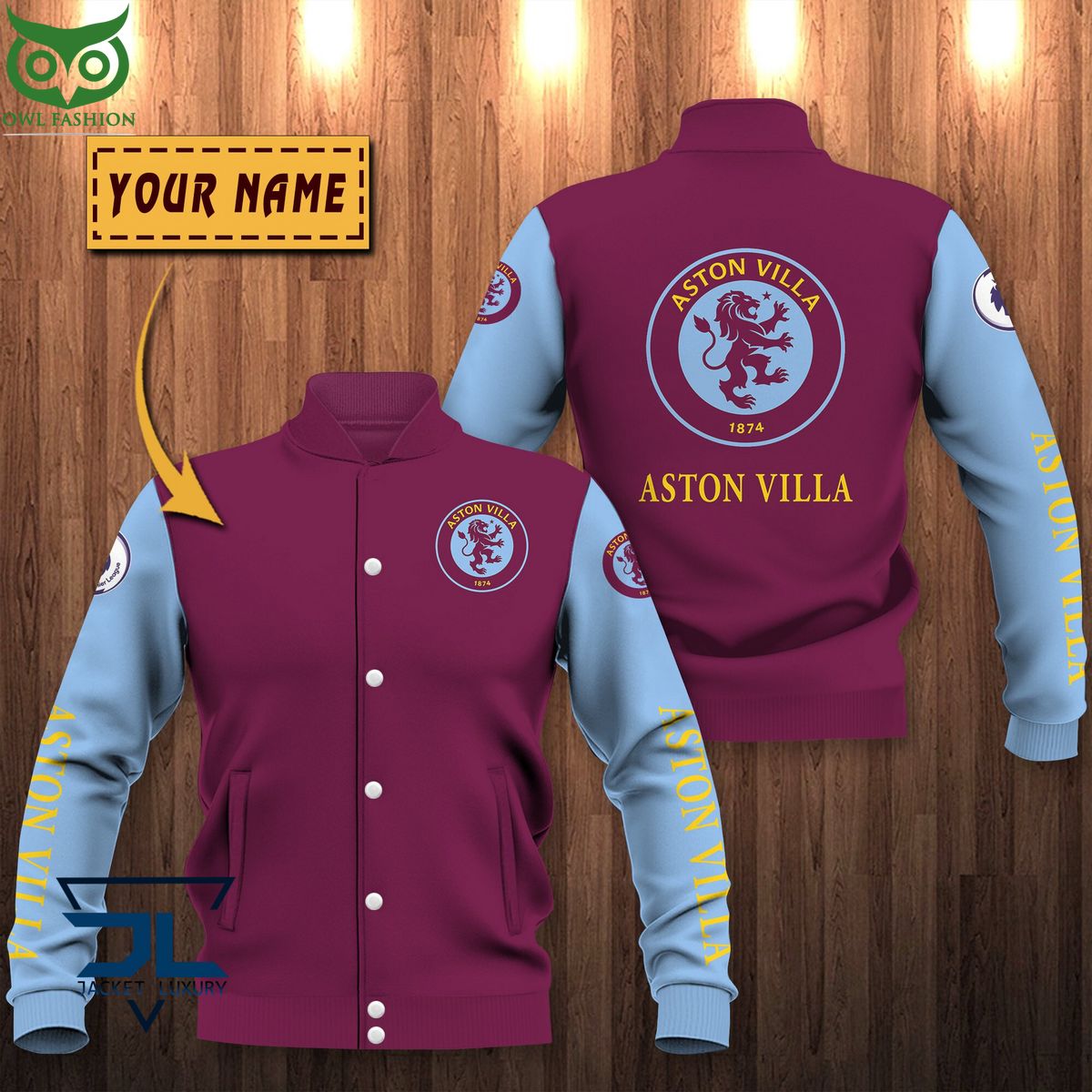 Aston Villa F.C Premier League Custom Baseball Jacket
