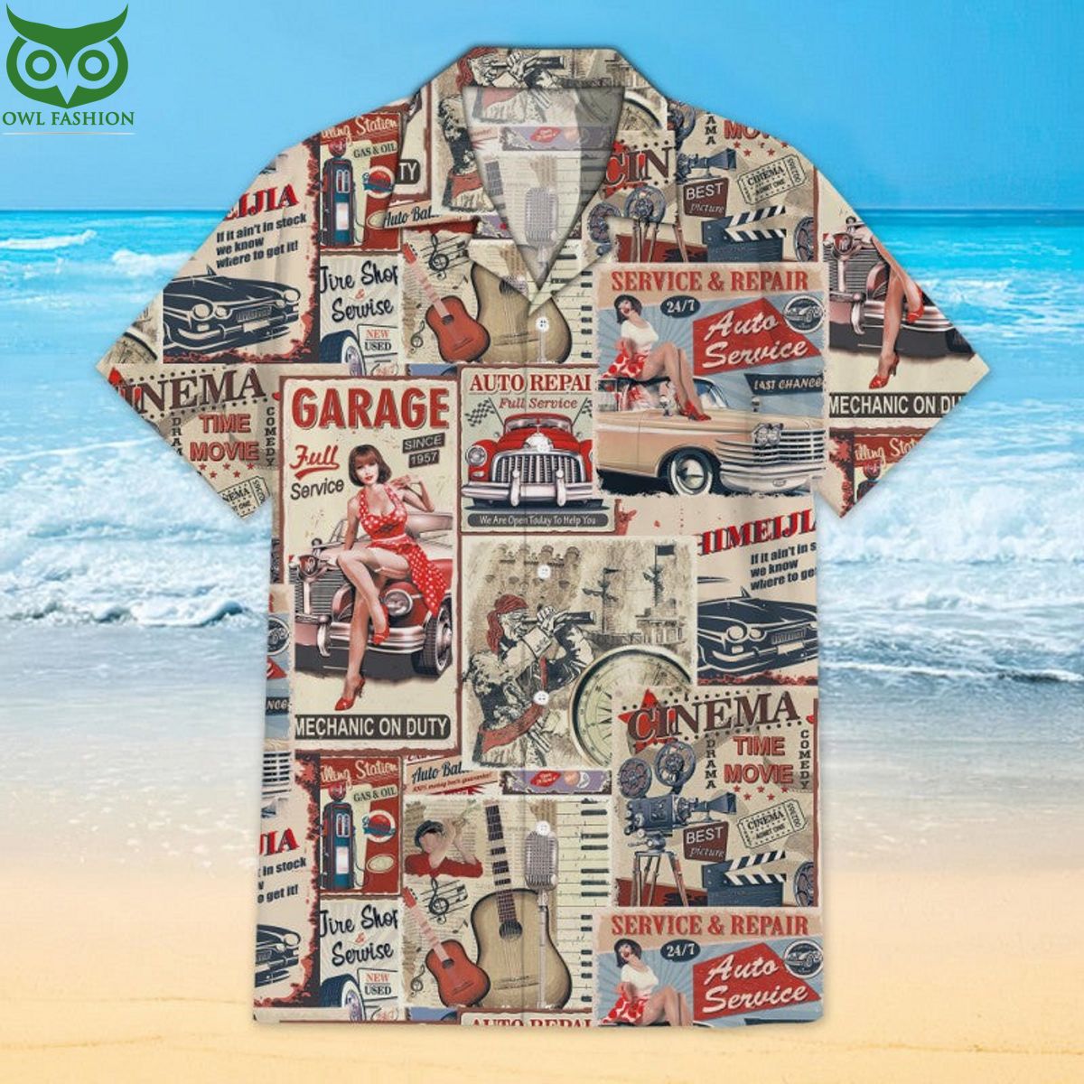 Beauty and the Cars Globe Hawaiian Shirt You look so healthy and fit
