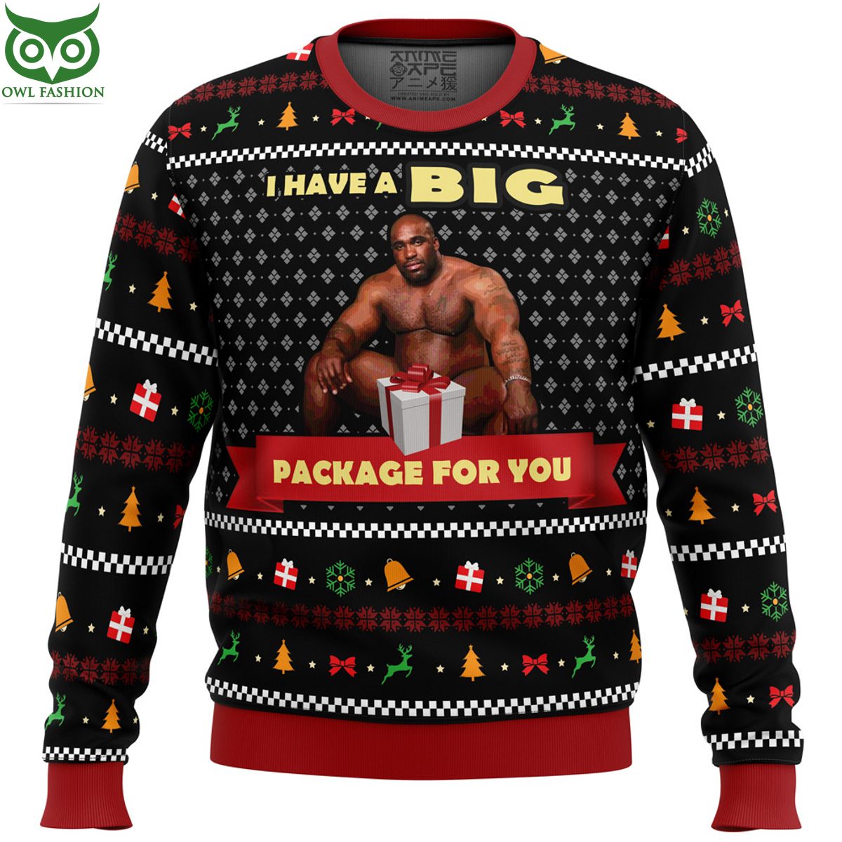 Big Package Barry Wood Meme Ugly Christmas Sweater Stunning
