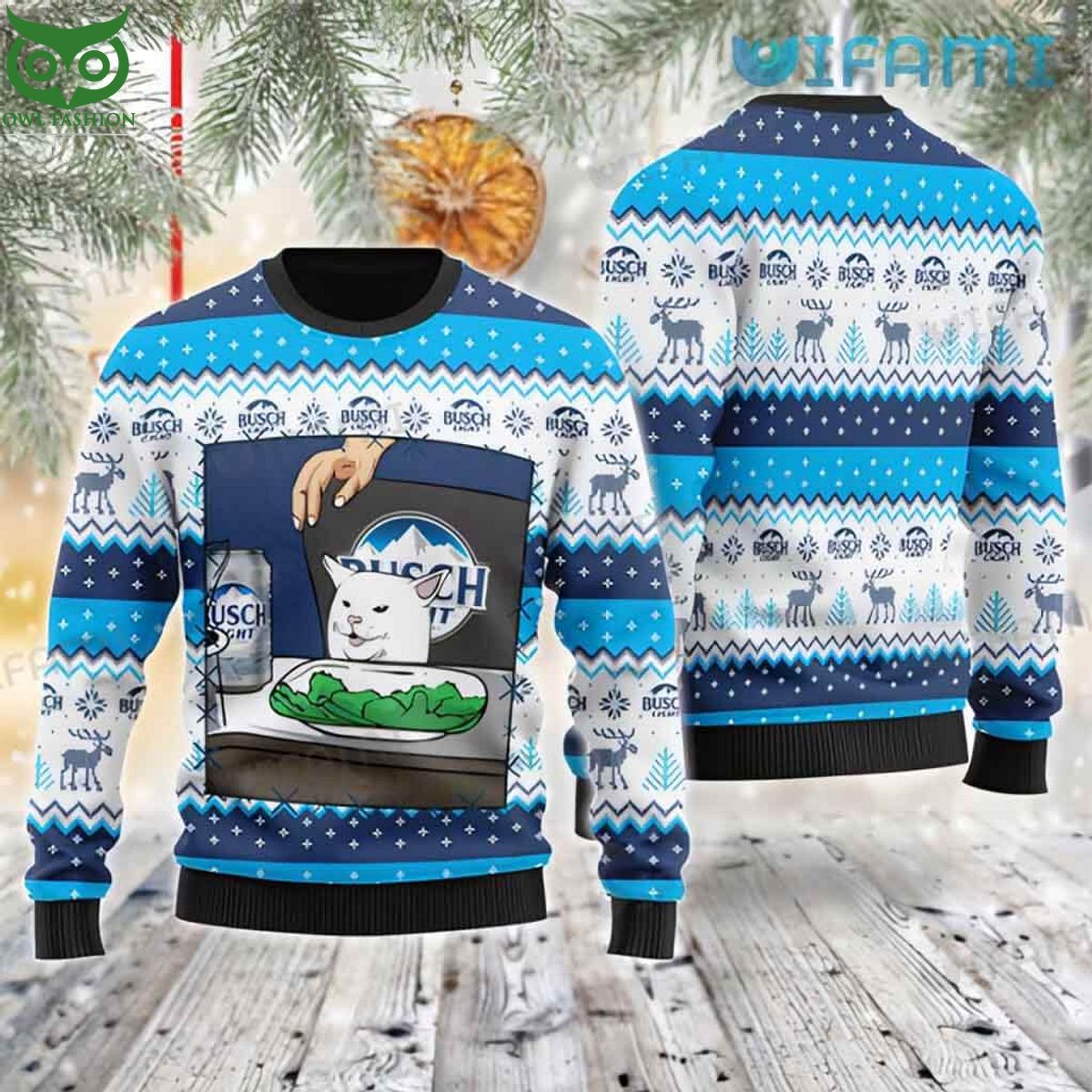 busch light ugly sweater cat meme christmas gift for beer lovers 1 LV2gF.jpg