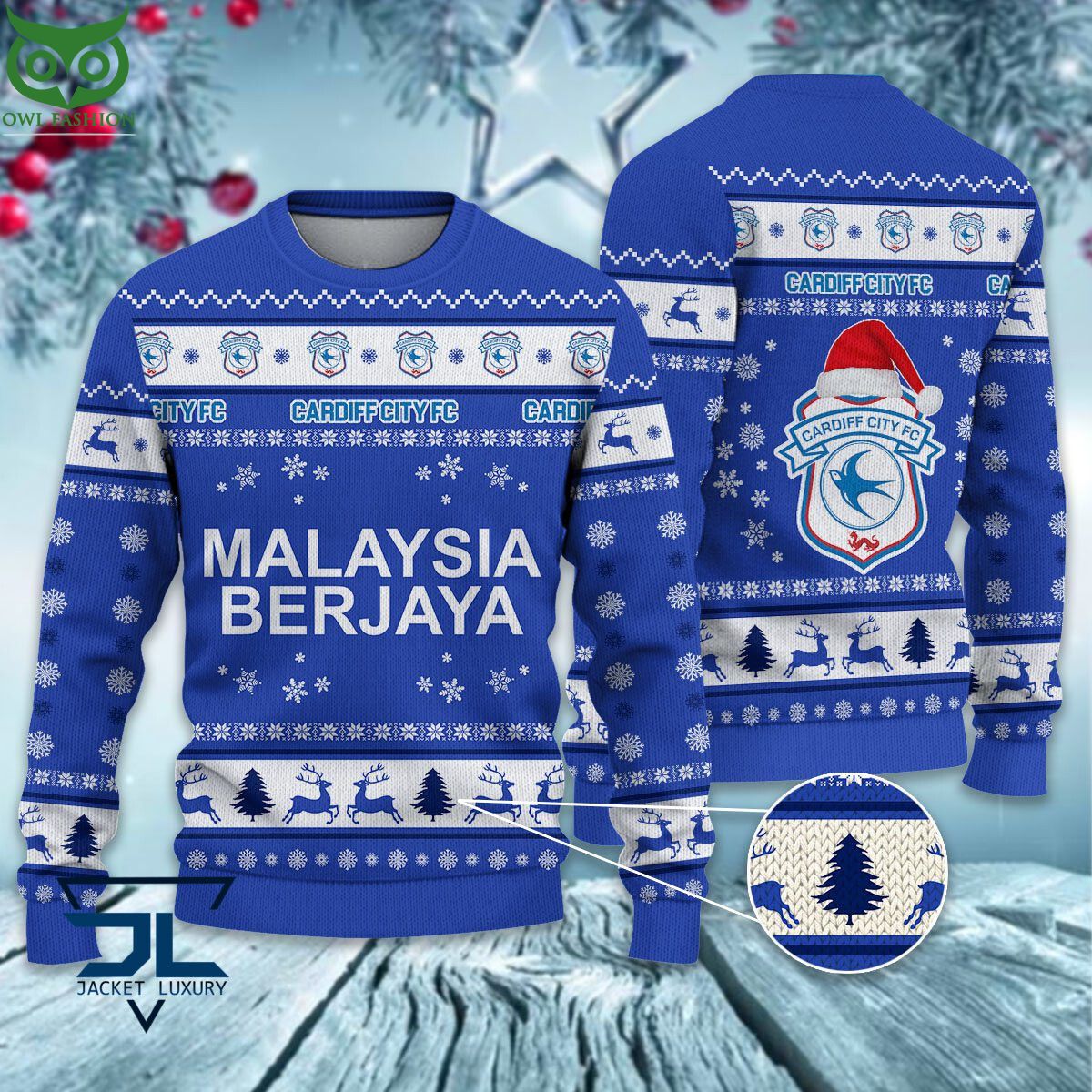 Cardiff City F.C EPL League Cup Ugly Sweater