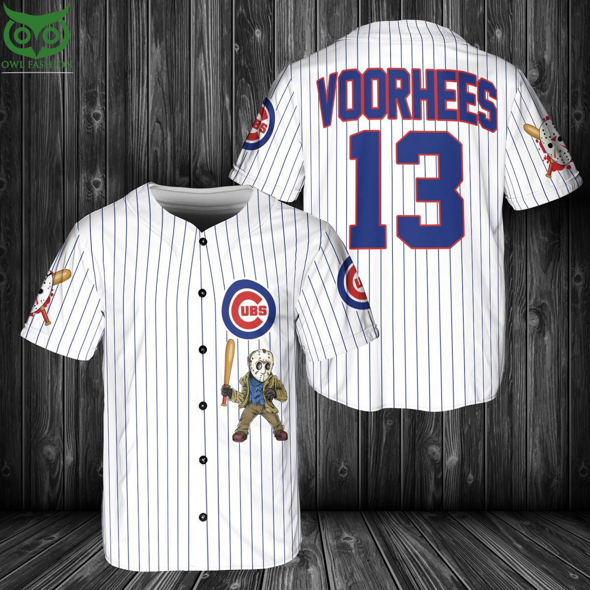 Chicago Cubs Jason Voorhees Baseball Jersey - Owl Fashion Shop